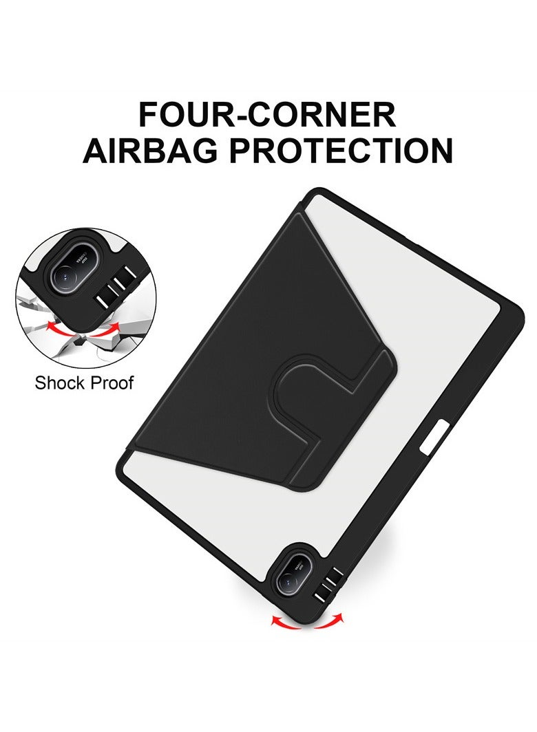 For Huawei Matepad SE 11-Inch 2024 PU Leather Soft Back Stand Smart Tablet Cover Case with Pencil Holder Black - Image 5