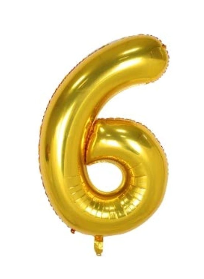 40 Inch Gold Number 6 Balloon – Elegant Foil Decoration for Birthdays & Anniversaries - Image 1