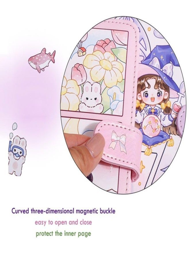 AROSHNAY 3D PU Leather Diary, Notebook Color Pages Diary with Magnetic Strap Lock, Journal Diary for Girls, Diary Set Notebooks for Girls, 112 Pages(Random Color/Pack Of 1) - Image 3