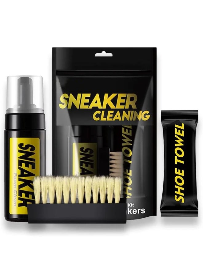 Shoe Cleaner Kit, 3-Piece Set with Deep Cleaning Solution & Durable Brush for Sneaker & Footwear Care - Image 1