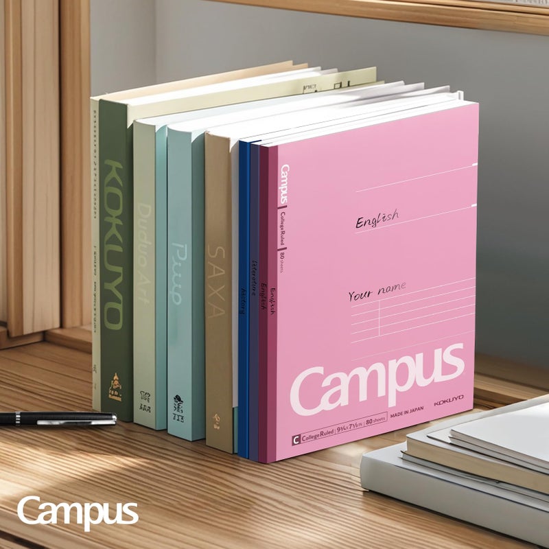 KOKUYO Composition Notebooks, 3 Pack Campus 9-3/4" x 7-1/2" Comp Book with College Ruled, 80 Sheets, Pink Blue Lavender School Lined Notebook Journal for Work Study Note Taking (WSG-NO-308CG1Ã—3) - Image 4