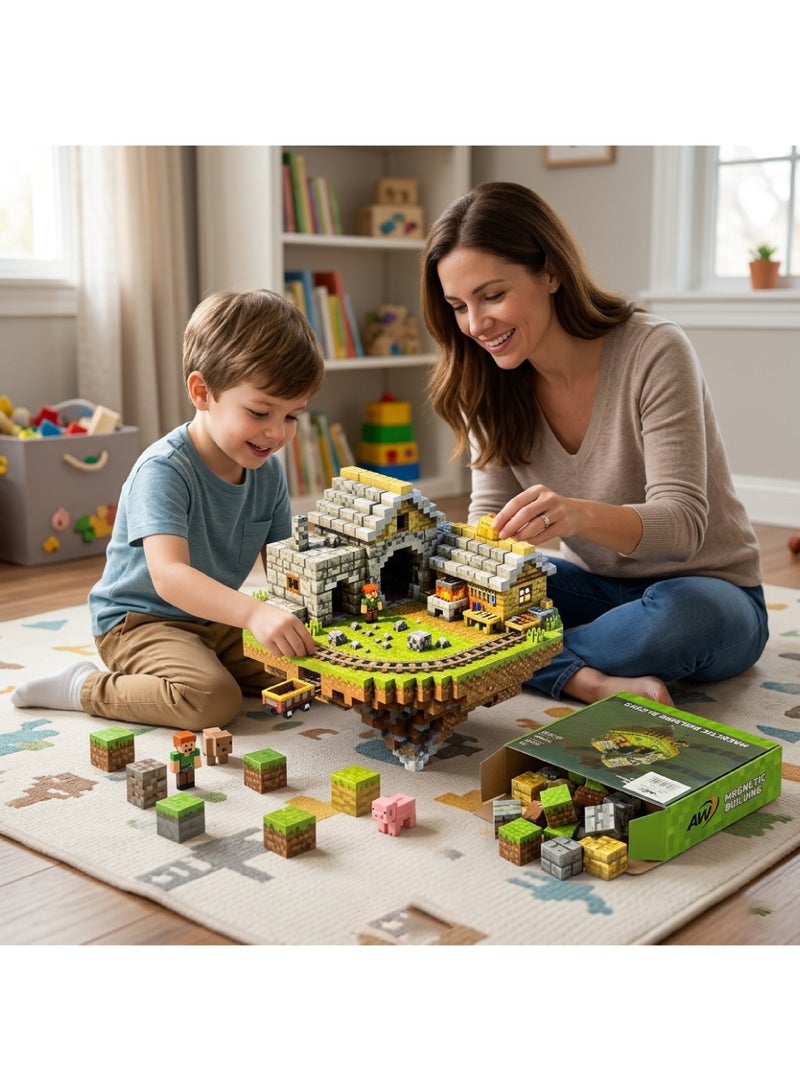 200 Minecraft Magnetic Blocks, a creative building block set for a world full of adventure and construction. Perfect gifts for boys and girls, high quality. - Image 2