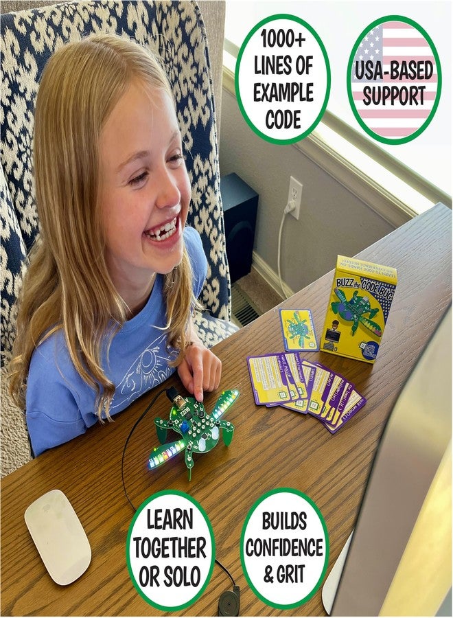 Let's Start Coding Buzz The Code Bug - Coding & STEM Toy for Kids 8-12+ from Let's Start Coding - Designed in The USA - Great Gift for 2026 - Kids Code Buzz's Features and Interactions While Learning C++ - Image 2