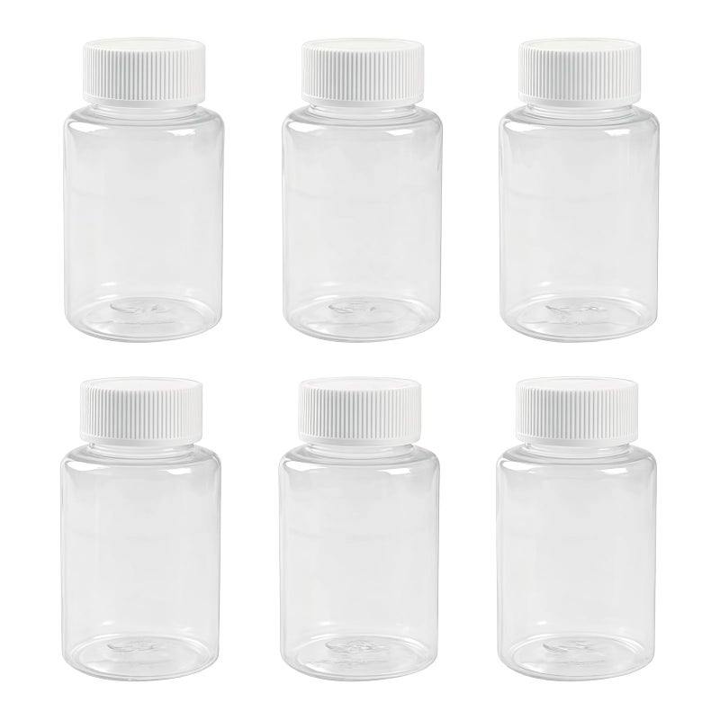 vipolish 12 PCS 100 ML 33 OZ Plastic Clear Bottles Empty Container with White Screw Cap Solid Powder Case Refillable Storage Holder Sample Jar for Dispense Different Items - Image 2