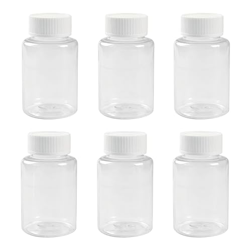 vipolish 12 PCS 100 ML 33 OZ Plastic Clear Bottles Empty Container with White Screw Cap Solid Powder Case Refillable Storage Holder Sample Jar for Dispense Different Items - Image 1