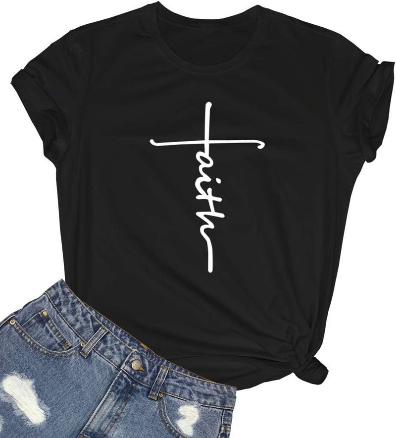 Pure Cotton Size Letter Line Pattern Printed T-Shirt Women'S Short Sleeve Summer Round Neck - Image 1