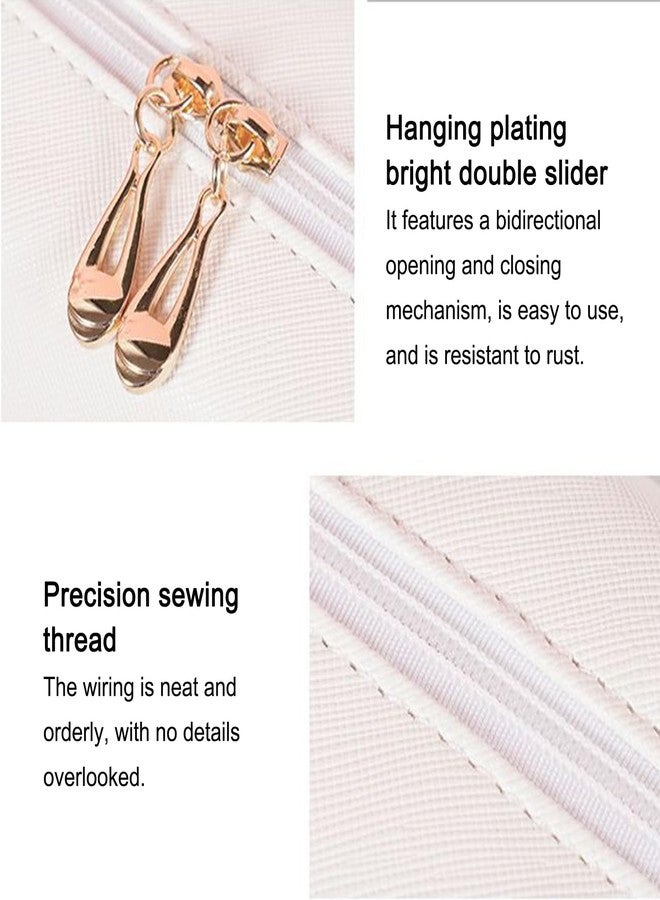 BLUPLE Bride Patch Letter Makeup Bag for Women Bridesmaid Engagement Gift for Her White Pearl Rhinestone Waterproof PU Travel Toiletry Bag Make Up Bag Pouch for Bridal Shower Gifts for Wedding - Image 4