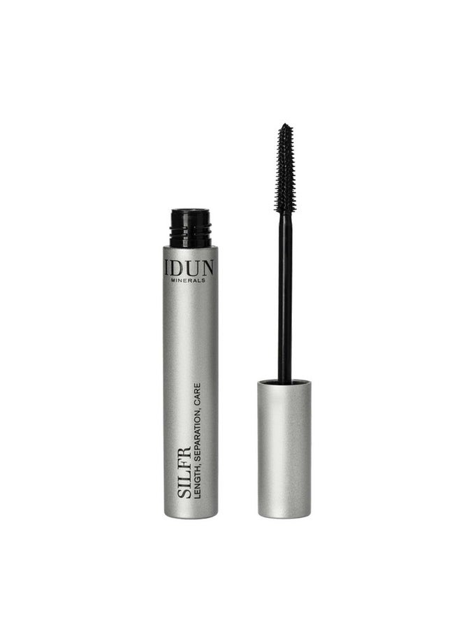 IDUN MINERALS Mascara Silfr Long Lasting, Thickening Brown Mineral Mascara Flexible, Anticlumping Tapered Wand For Easy Lash Separating Vegan, Ophthalmologically Tested Silfr Brown 0.34 Oz  - Image 1