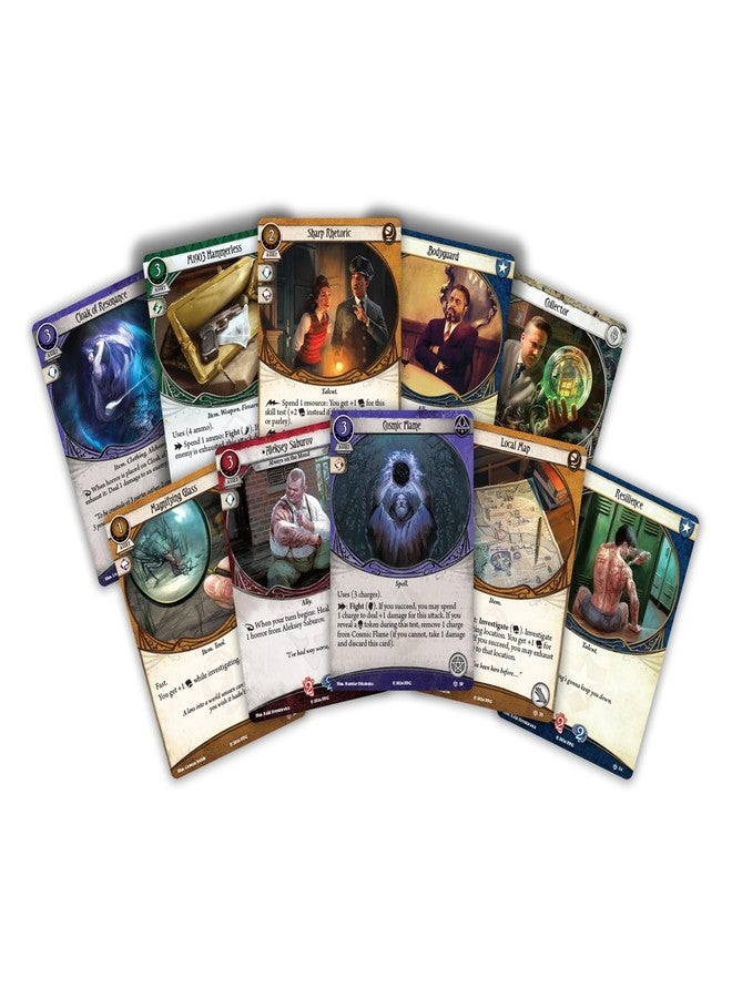 أسمودي مجموعة Asmodee Arkham Horror: The Card Game Chapter Two CORE - لعبة بطاقات تعاونية مليئة بالغموض والإثارة مع محققين جدد وحملة من 3 سيناريوهات، للأعمار من 14 عامًا فما فوق، من 1 إلى 4 لاعبين، مدة اللعب 90 دقيقة - Image 2