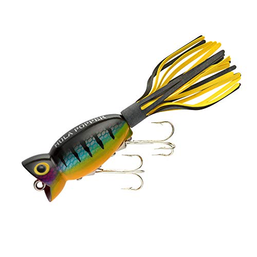 Arbogast Hula Popper Topwater Fishing Lure, Perch, G760 (2 in, 3/8 oz) - Image 1