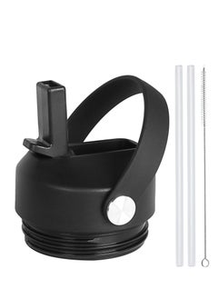 Straw lid for Yeti Rambler Water Bottle 18 26 36 64 oz, Replacement Cap Straw Cap for RTIC and Yeti Bottle, Lid with 2 Straws and 1 Brush and Flexible Handle