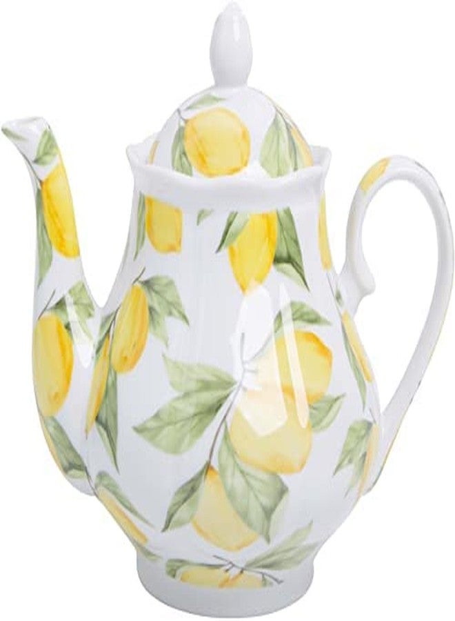 Palais Essentials European Style Ceramic Teapot Coffee Pot Water Pot Porcelain Vintage Gift Tea Pot (Lemon) - Image 1