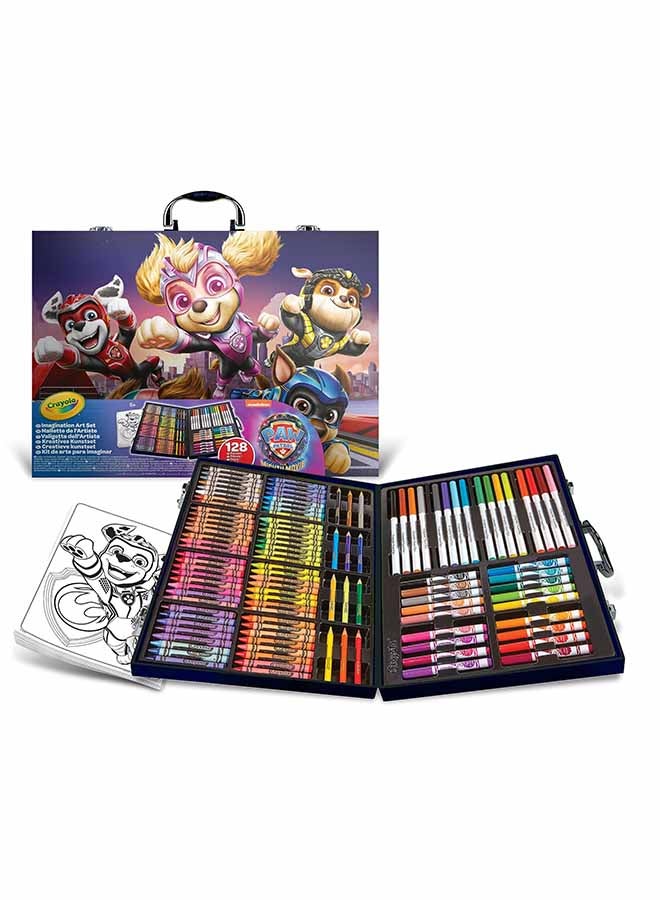 Crayola حقيبة رسم فيلم باو باترول مايتي، مجموعة إبداعية تحتوي على 128 قطعة، أقلام فلوماستر، أقلام شمع، أقلام شمعية، نشاط إبداعي وهدايا للأطفال، من عمر 5 سنوات وما فوق - Image 3