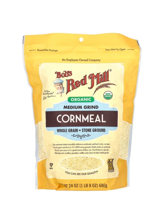 بوبز ريد ميل دقيق ذرة عضوي مطحون متوسط، حبوب كاملة، من بوبز ريد ميل، 24 أونصة (680 جم)