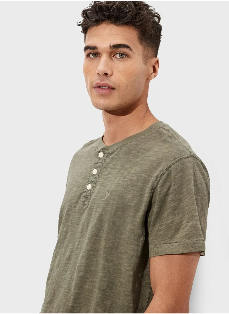 American Eagle Washed Henley T-Shirt