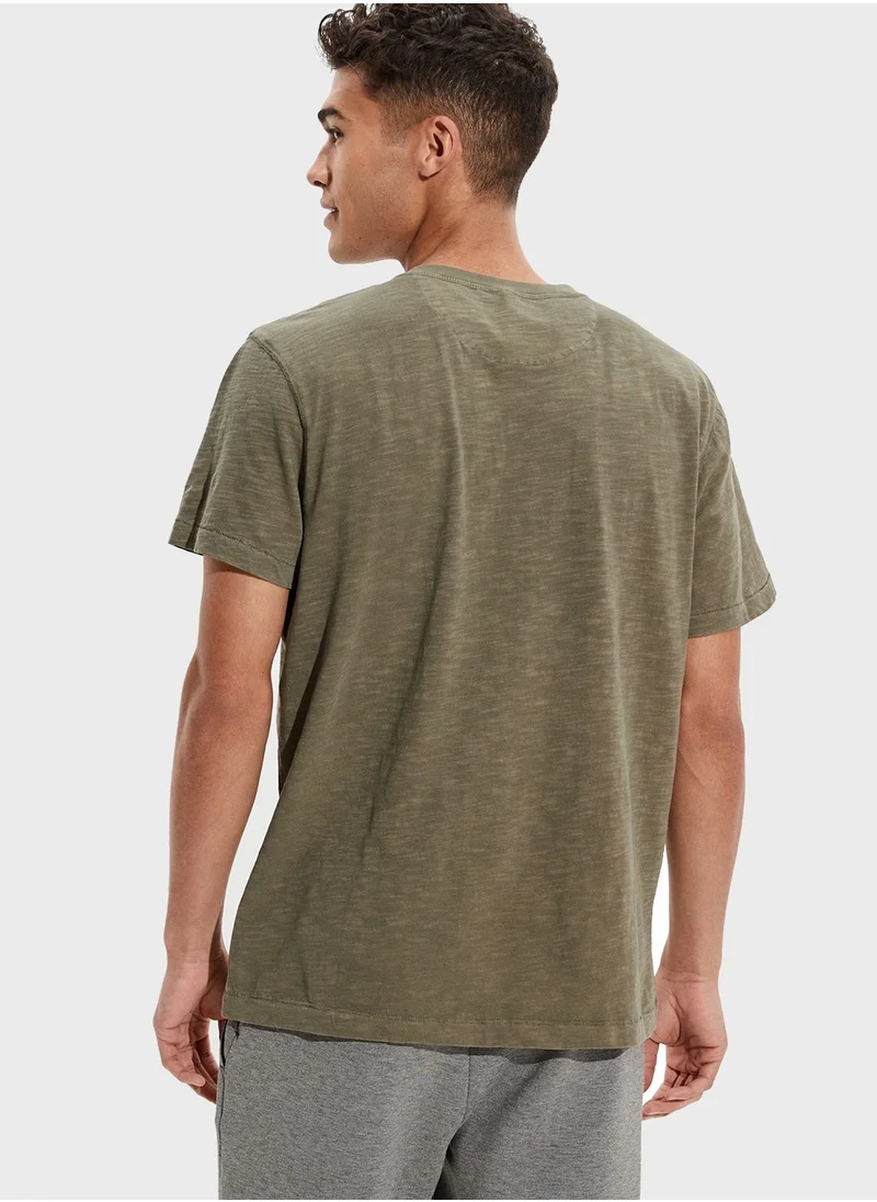 American Eagle Washed Henley T-Shirt