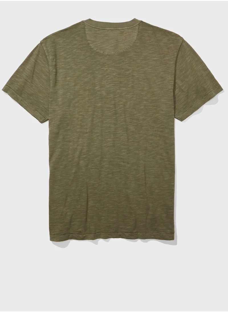 American Eagle Washed Henley T-Shirt