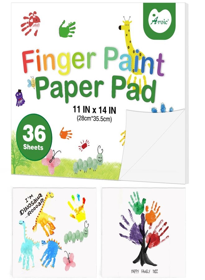 AROIC 36 Sheets Finger Paint Paper 11 x 14 inches, Paint Pad for Kid, Fingerpaint Paper For Toddlers And Kids, Toddlers Art Supplies, Art Painting Pad Set for Finger Painting, Drawing - Image 1