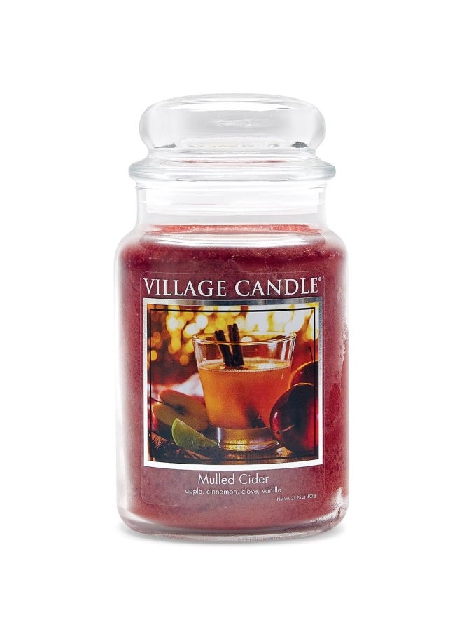 Village Candle - Mulled Cider 26 Oz Glass Jar Scented Candle Large - Image 1
