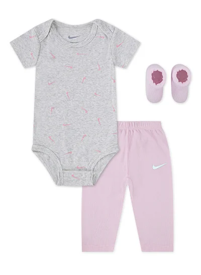 Nike Infant 3 Pack Bodysuit & Waffle Pant Set