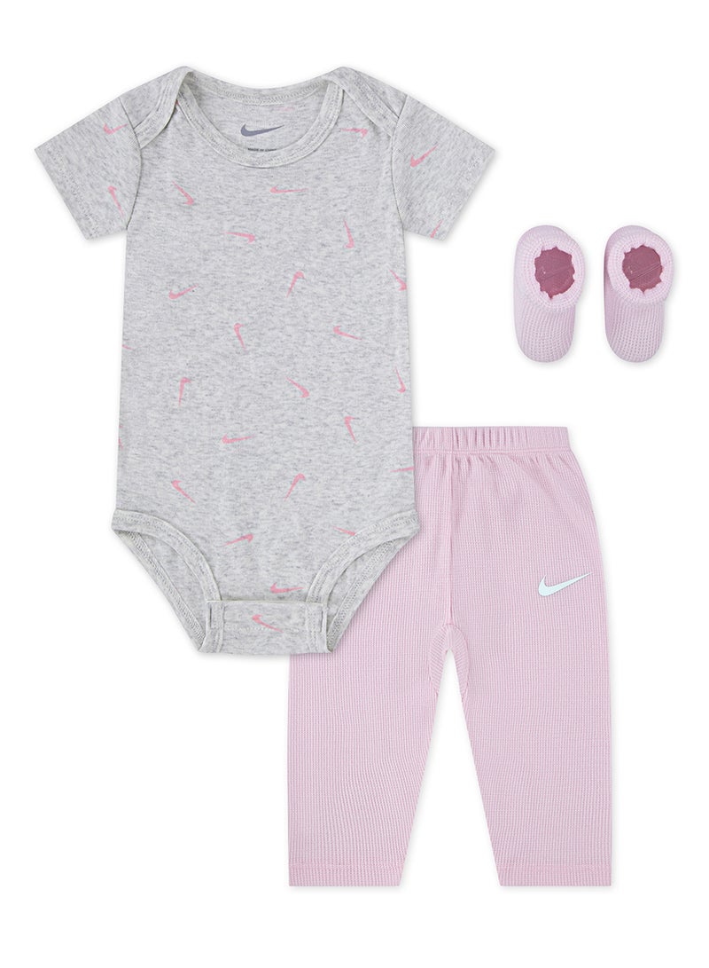 Nike Infant 3 Pack Bodysuit & Waffle Pant Set - Image 1