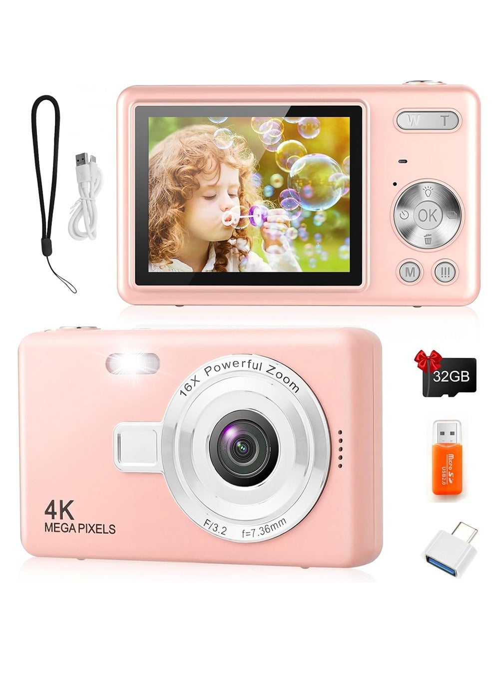 xlevel Xlevel Digital Camera 1080p Fhd With Lcd Screen Compact Portable Vlogging Photo Camera With Card 16x Digital Zoom For Kids Teen Students Beginner 32GB ZEE00BE8CDC0C3328E493Z