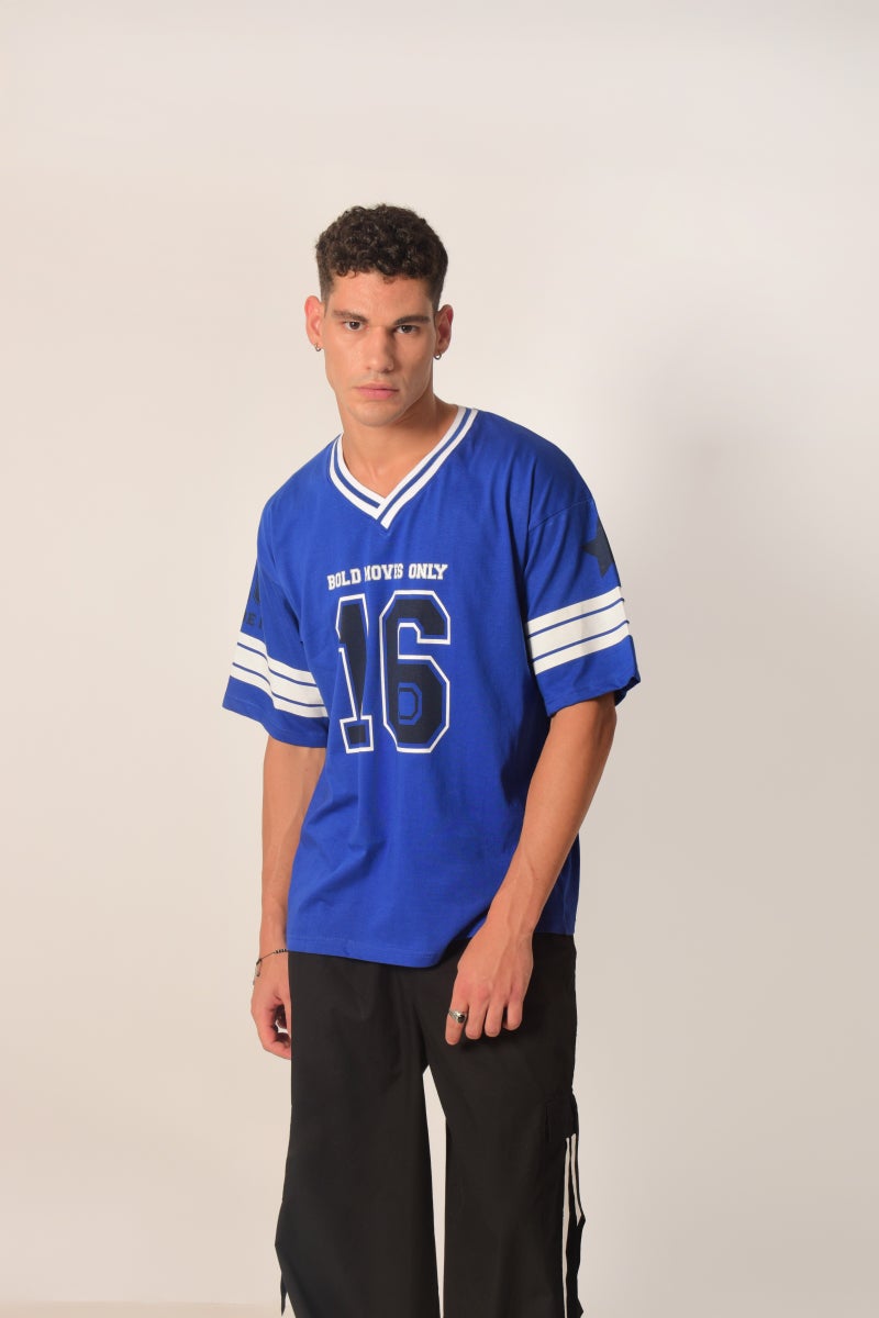 IZF Blue Varsity T-shirt for Men - Image 1