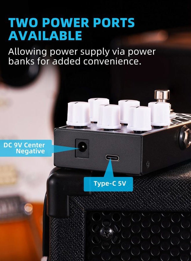 LEKATO Amp Simulator Guitar Effect Pedal Clean to Overdrive for Electric Guitar Bypass (EP-01) - Image 2