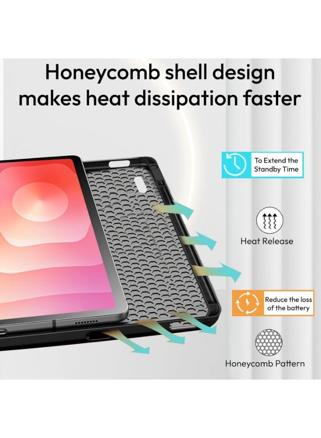 Protect Samsung Galaxy Tab S11 Ultra 14.6 Inch Case with S Pen Holder Slim Magnetic Trifold Stand Cover Shockproof Hard Back Protective Case Auto Sleep Wake for Samsung Tab S11 Ultra - Image 5