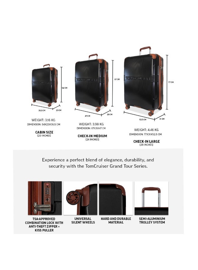 Tom Cruiser Grand Tour - Soft Edition, 4Piece Travel Luggage Set, Black - Image 4