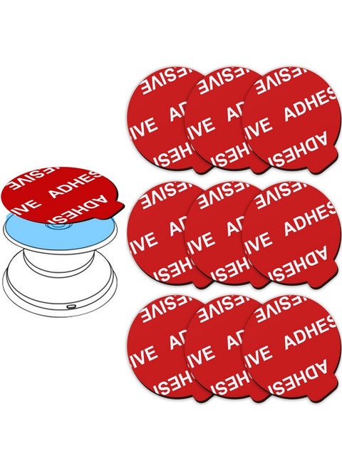 9 Pack Sticky Adhesive Compatible With Socket Base, Double-Sided Replacement Tape For Collapsible Grip & Stand Back - 9Pcs 1.4 Inches(35Mm) Adhesive Tapes