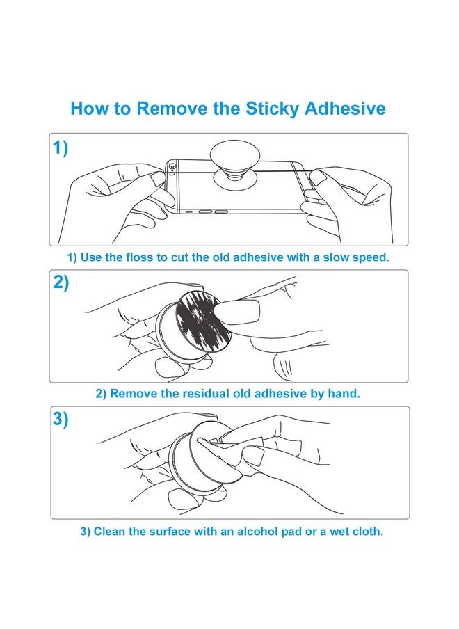 PKYAA 9 Pack Sticky Adhesive Compatible With Socket Base, Double-Sided Replacement Tape For Collapsible Grip & Stand Back - 9Pcs 1.4 Inches(35Mm) Adhesive Tapes  - Image 5