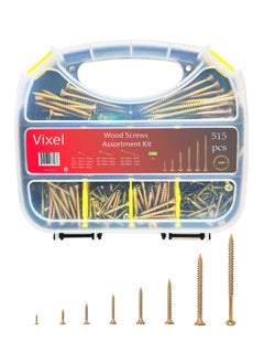Vixel VIXEL 515 pcs Wood Screws Assortment Kit with Multiple Size Chipboard Screws For Drywall and Wood  - Image 1