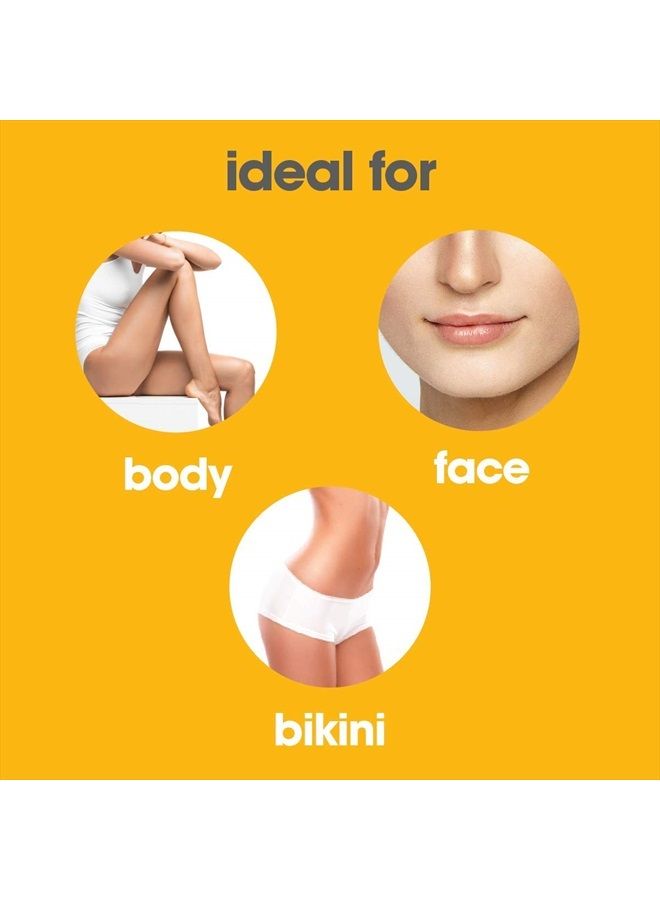 Nad's مجموعة شرائح الشمع الطبيعية لإزالة الشعر بالشمع لجميع أنواع البشرة للنساء، 6 شرائح شمع للوجه + 20 شريحة شمع للجسم + 6 شرائح شمع للبكيني + زيت ما بعد الشمع - Image 3