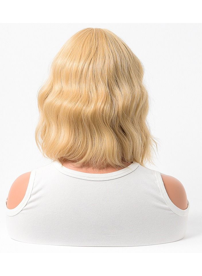 Estelle Cross Border Short Straight Hair BOBO Pink Highlights Female Chemical Fiber Rose Net Wig Golden - Image 4