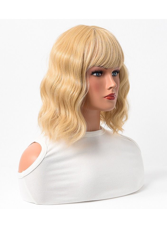 Estelle Cross Border Short Straight Hair BOBO Pink Highlights Female Chemical Fiber Rose Net Wig Golden - Image 2