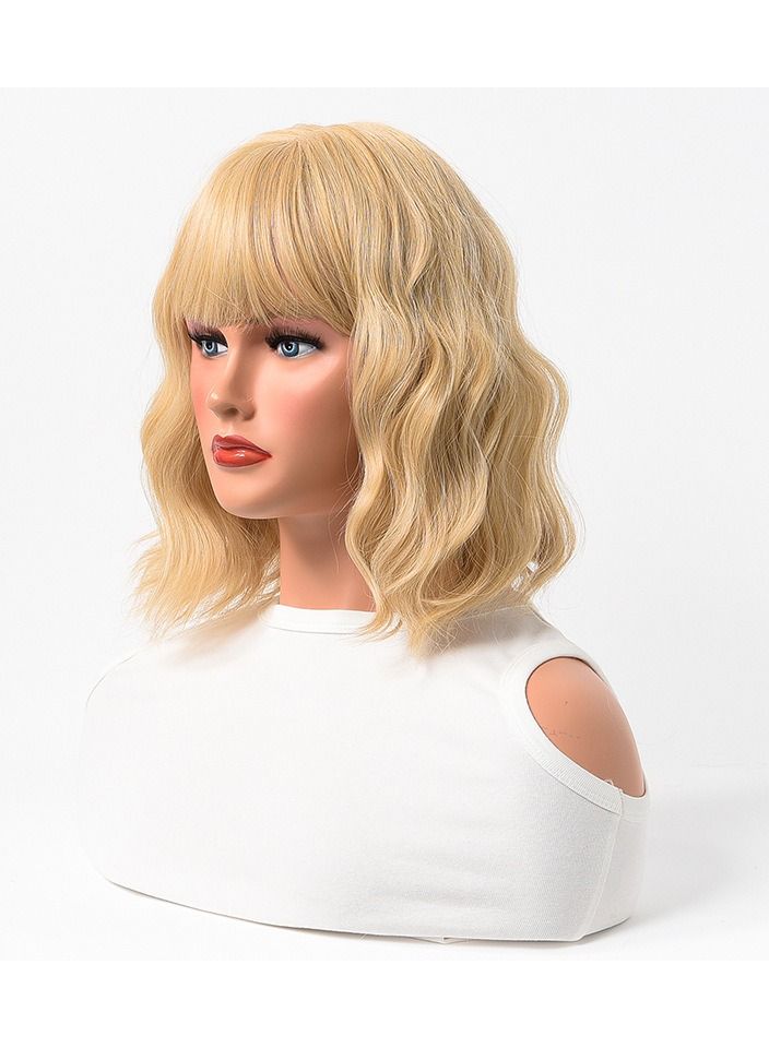 Estelle Cross Border Short Straight Hair BOBO Pink Highlights Female Chemical Fiber Rose Net Wig Golden - Image 3