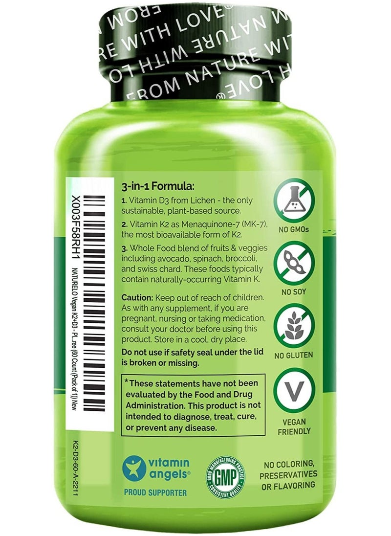 Vegan K2+D3 With Plant-Based D3 From Lichen, 3-IN-1 Formula,To Support Immune,Bone,& Heart Health - 60 Vegetarian Capsules - pzsku/ZEE01201FA1AA1213B38BZ/45/_/1681193023/e294fb4c-be31-44ab-920d-03524e794eab