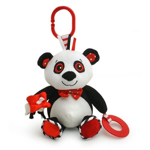 Genius Baby Toys Genius Baby Toys Panda Soft Sensory Toy with Teething Ring for Baby Attaches to Stroller 8