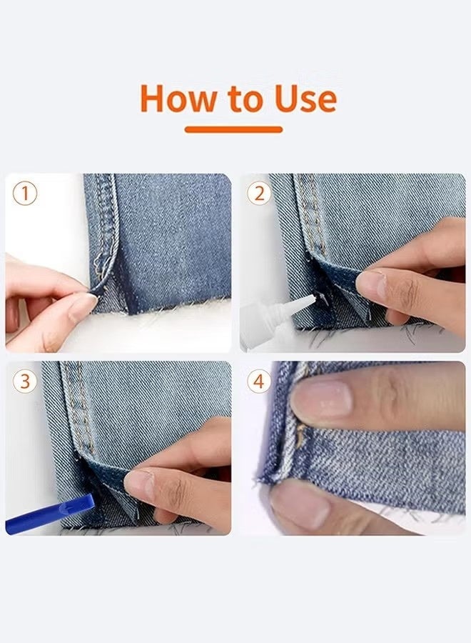 AOGO Fabric Glue Permanent, Fabric Glue for Clothing Permanent, Liquid Stitch Adhesive, Washable for Clothes, Cotton, Denim, Leather, Polyester, Ideal for Quick Repairs - Image 4