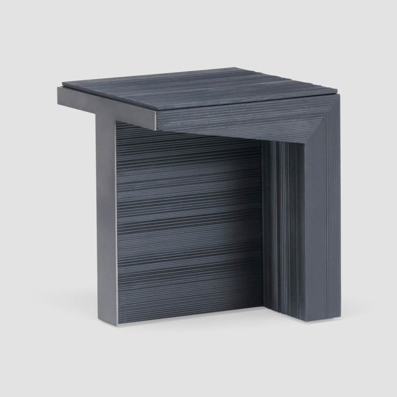 AL HUZAIFA FURNITURE Overlie Wooden Side Table, With Metal On The Edge - Image 4