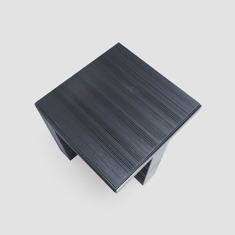 AL HUZAIFA FURNITURE Overlie Wooden Side Table, With Metal On The Edge - Image 2