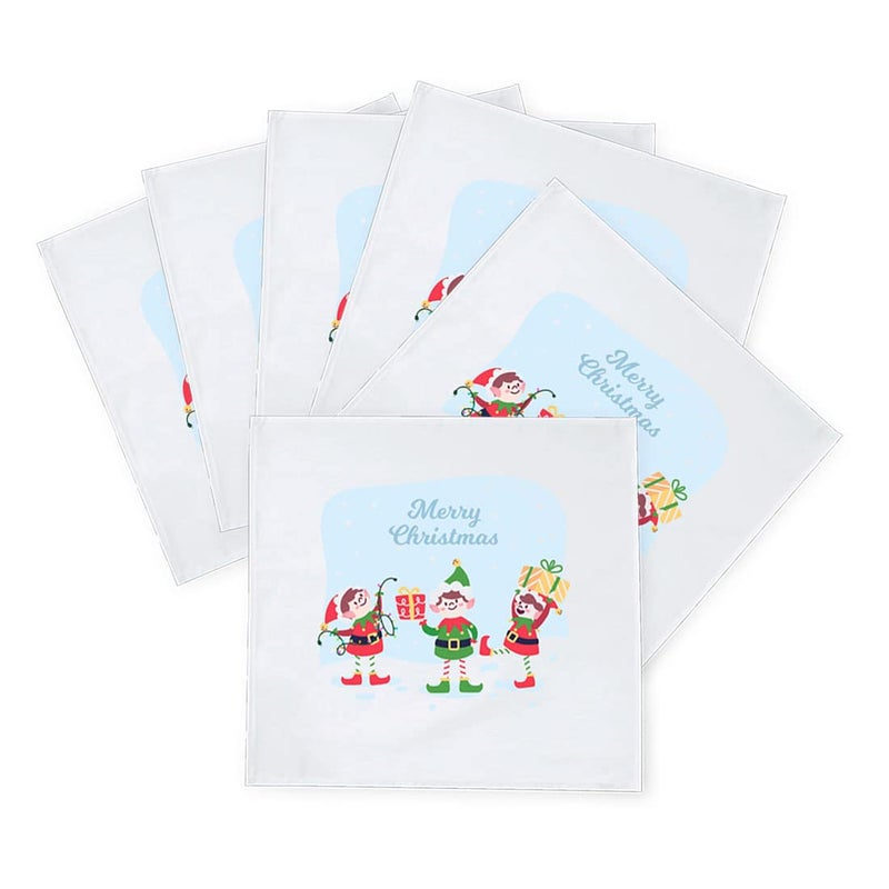 Khakee 6 Pcs Christmas Theme Silk Table Napkins 10x 10 for Xmas Decoration Christmas OrnamentsChristmas Giftxmas21461 - Image 2