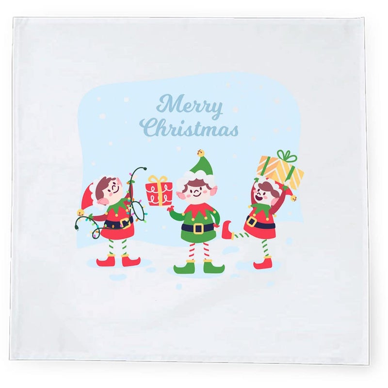 Khakee 6 Pcs Christmas Theme Silk Table Napkins 10x 10 for Xmas Decoration Christmas OrnamentsChristmas Giftxmas21461 - Image 3