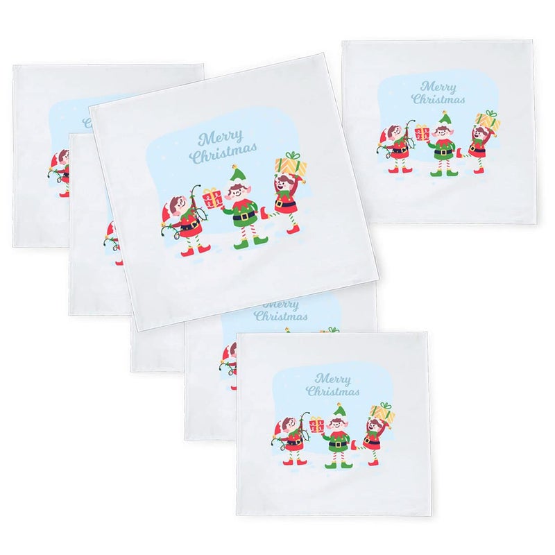 Khakee 6 Pcs Christmas Theme Silk Table Napkins 10x 10 for Xmas Decoration Christmas OrnamentsChristmas Giftxmas21461 - Image 1
