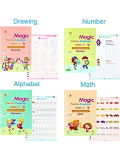 MAGIC VAULT 14-Pack Kids Early Education Books - Reusable Magic Water Colouring & Aqua Doodle Drawing Set with Pen Refills - Arabic Handwriting Practice & Tracing Copybook for Kids Learning  - Image 4
