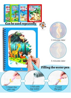 MAGIC VAULT 14-Pack Kids Early Education Books - Reusable Magic Water Colouring & Aqua Doodle Drawing Set with Pen Refills - Arabic Handwriting Practice & Tracing Copybook for Kids Learning  - Image 5
