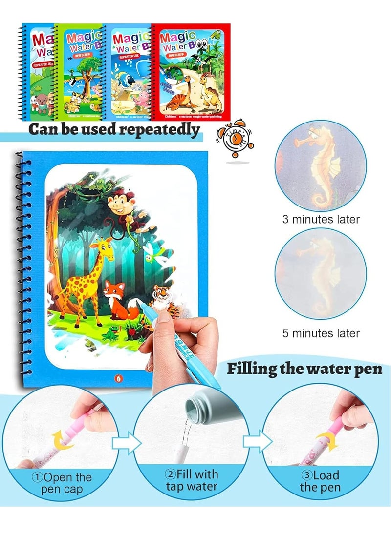 MAGIC VAULT 14-Pack Kids Early Education Books - Reusable Magic Water Colouring & Aqua Doodle Drawing Set with Pen Refills - Arabic Handwriting Practice & Tracing Copybook for Kids Learning  - Image 5