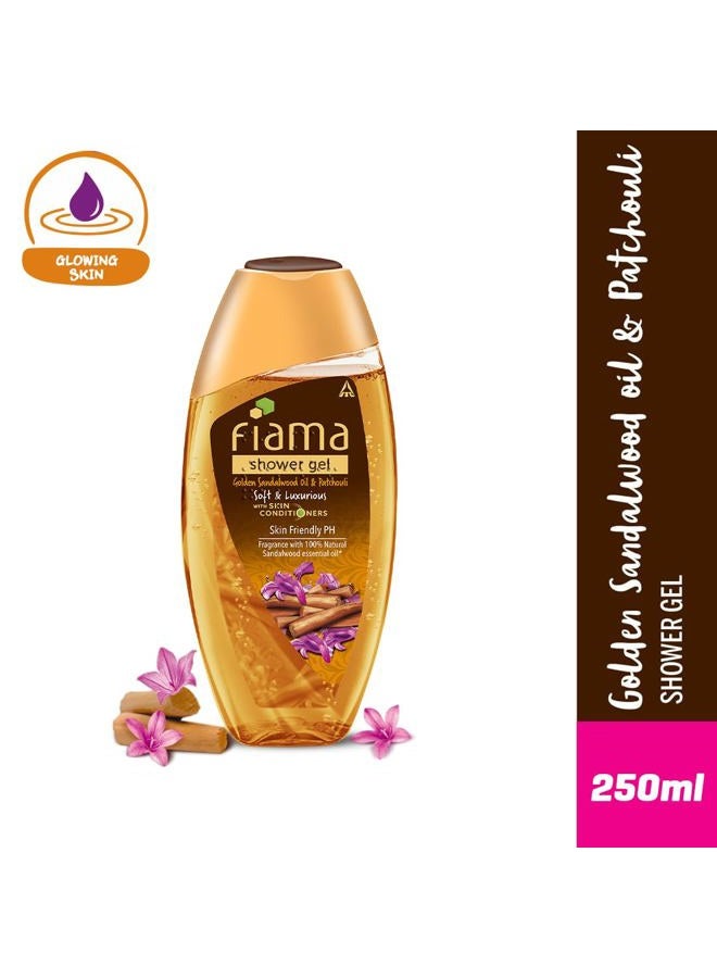 Fiama Body Wash Shower Gel Golden Sandalwood Oil and Patchouli, 250ml, Body Wash for Women & Men with Skin Conditioners for Soft and Luxurious Skin, Suitable for All Skin Types - Image 2