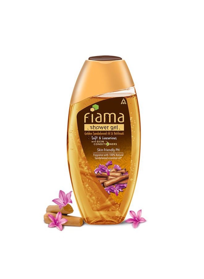 Fiama Body Wash Shower Gel Golden Sandalwood Oil and Patchouli, 250ml, Body Wash for Women & Men with Skin Conditioners for Soft and Luxurious Skin, Suitable for All Skin Types - Image 1